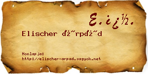 Elischer Árpád névjegykártya